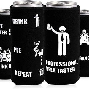 Slim Can Cooler Sleeves (4 Pack) for 12oz Drinks Skinny Beers Can